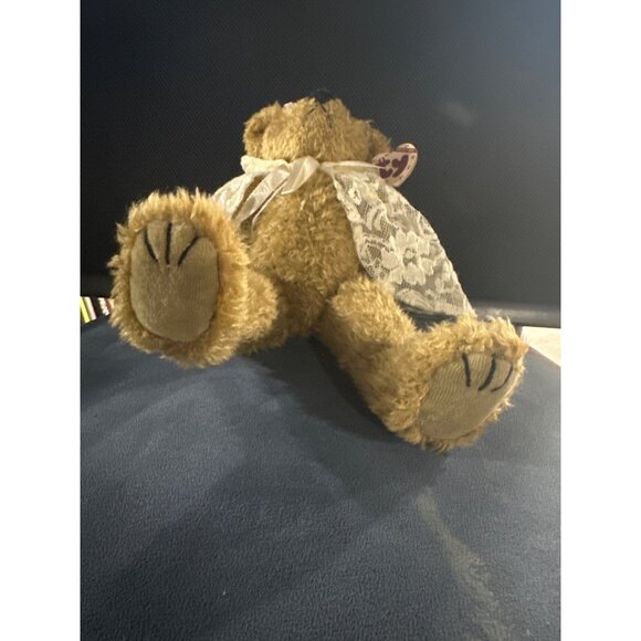 Vintage Ty Attic Treasure Collectible Teddy Bear With Lace Cape & Floral Crown - Picture 8 of 8